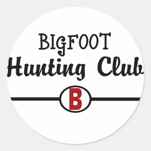 Bigfoot Hunting Club Ronde Sticker (Voorkant)