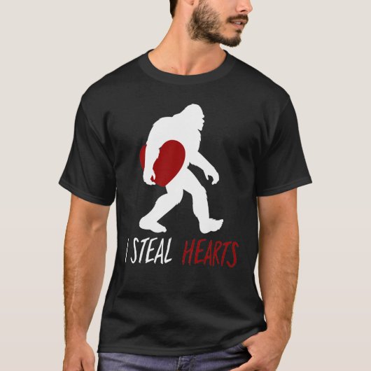 bigfoot i stelen harten t-shirt (Voorkant)