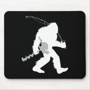 Bigfoot ijce Vist Yeti Fisherman met boren A Muismat