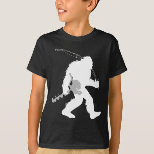 Bigfoot Ijsvissen Yeti Visser Met Boren A T-shirt