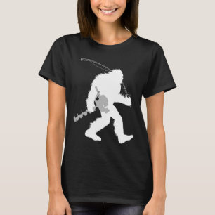 Bigfoot Ijsvissen Yeti Visser Met Boren Van Een T-shirt