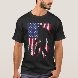 Bigfoot ik geloof dat Sasquatch American USA Flag T-shirt