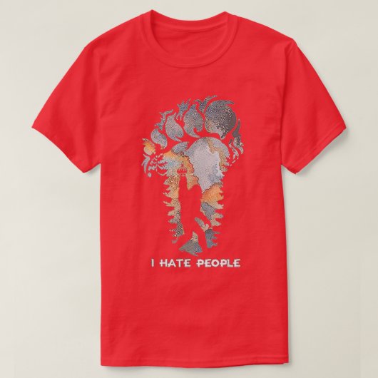 Bigfoot ik haat mensen die de Waterverf van de Cam T-shirt (Design voorkant)