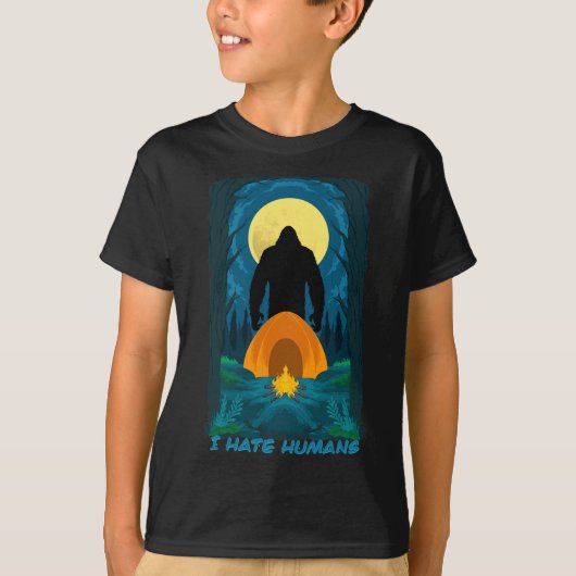 Bigfoot ik haat mensen en jij zou ook moeten - bli t-shirt (Voorkant)