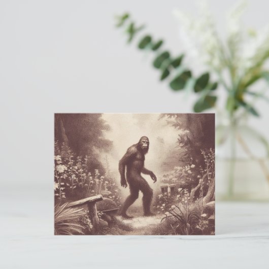 Bigfoot  Illustratie Folklore Briefkaart (Staand voorkant)