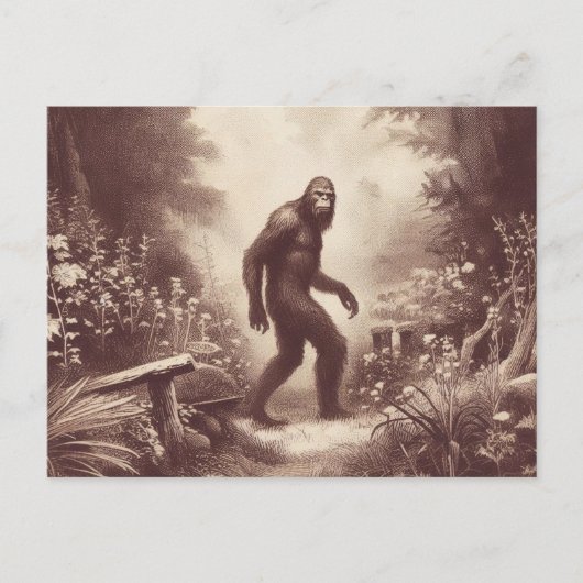 Bigfoot  Illustratie Folklore Briefkaart (Voorkant)