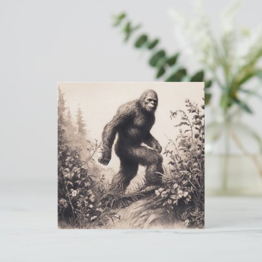 Bigfoot Illustratie Folklore Kaart (Staand voorkant)