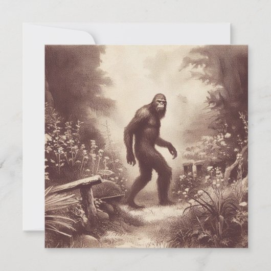 Bigfoot Illustratie Folklore Kaart (Voorkant)