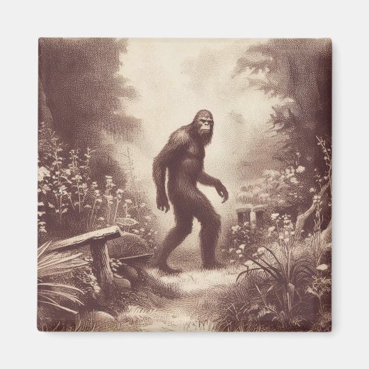 Bigfoot  Illustratie Folklore Magneet (Voorkant)