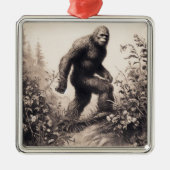 Bigfoot  Illustratie Folklore Metalen Ornament (Voorkant)