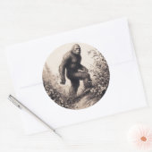 Bigfoot  Illustratie Folklore Ronde Sticker (Envelop)