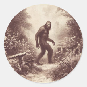 Bigfoot Illustratie Folklore Ronde Sticker