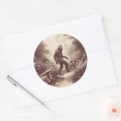 Bigfoot Illustratie Folklore Ronde Sticker (Envelop)