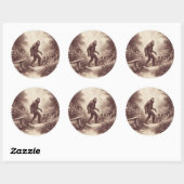 Bigfoot Illustratie Folklore Ronde Sticker (Vel)