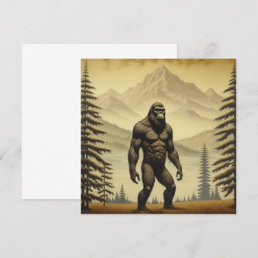 Bigfoot in de bergen en dennen (Voorkant / Achterkant)