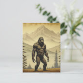  Bigfoot in de bergen en dennen Briefkaart (Staand voorkant)