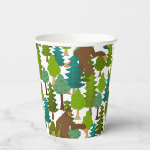 Bigfoot in de Bossen Forest Cartoon Papieren Bekers (Achterkant)