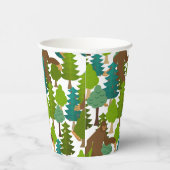 Bigfoot in de Bossen Forest Cartoon Papieren Bekers (Rechts)
