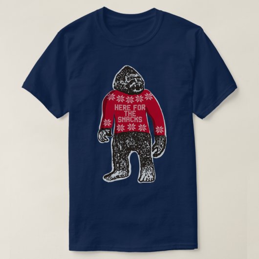 Bigfoot in een Ugly KerstSweater die haar zegt T-shirt (Design voorkant)