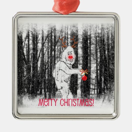 Bigfoot in Forest Holiday Ornament (Voorkant)