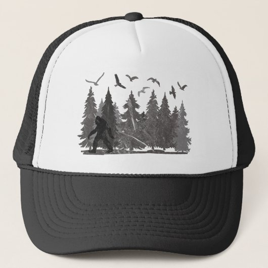 Bigfoot in Forest Sasquatch Yeti Trucker Pet (Voorkant)