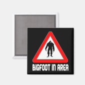 Bigfoot in gebied waarschuwingsbord magneet (Voorkant / Achterkant)