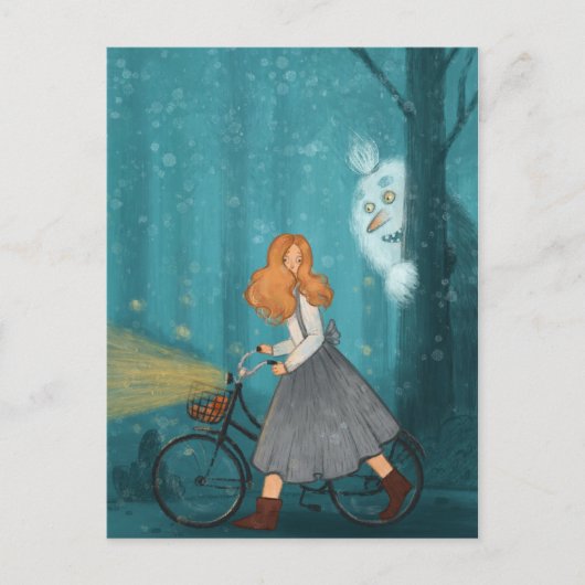 Bigfoot in het bos. briefkaart (Voorkant)