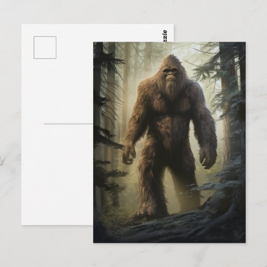 Bigfoot in het bos Briefkaart (Voorkant / Achterkant)