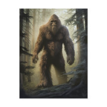 Bigfoot in het bos Briefkaart
