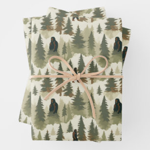 Bigfoot in het bos inpakpapier vel