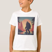 Bigfoot in het bos kind t-shirt (Voorkant)