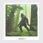 Bigfoot in het bos sticker (Vel)