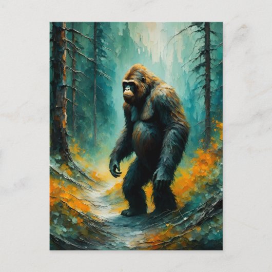 Bigfoot in het bossen Briefkaart (Voorkant)