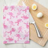 Bigfoot in Love :Roze Valentijn Yeti Theedoek (Quarter Fold)