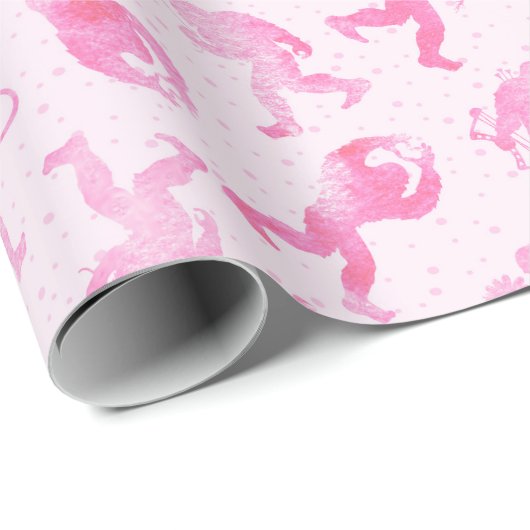 Bigfoot in Love Valentijn, Sasquatch Cadeaupapier (Rol Hoek)