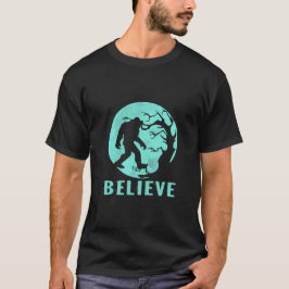 Bigfoot in maanlicht geloof t-shirt
