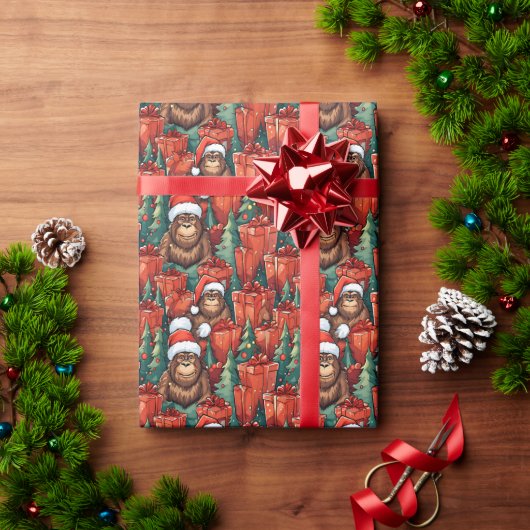 Bigfoot in Santa Hats in de Bossen Kerst Cadeaupapier (Feestdagen Geschenken)