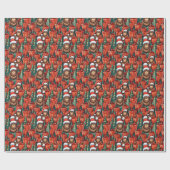 Bigfoot in Santa Hats in de Bossen Kerst Cadeaupapier (Vlak)