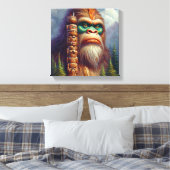 Bigfoot inheemse Amerikaanse Totem Canvas Afdruk (Insitu (Slaapkamer))