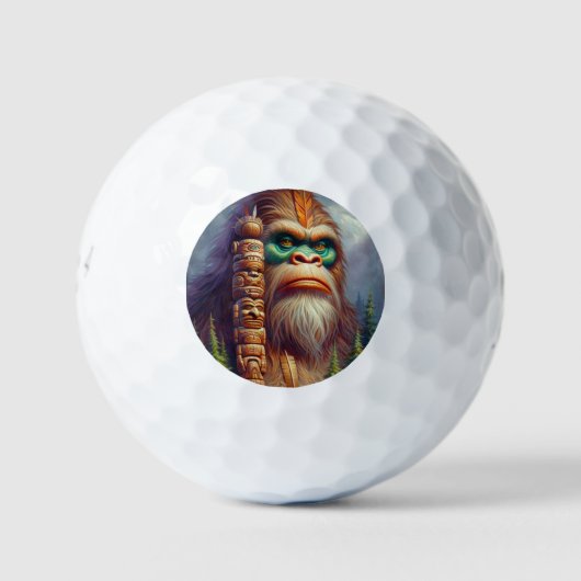 Bigfoot inheemse Amerikaanse Totem Golfballen (Voorkant)