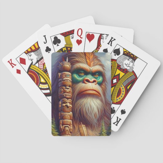 Bigfoot inheemse Amerikaanse Totem Pokerkaarten (Achterkant)