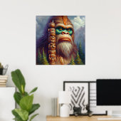 Bigfoot inheemse Amerikaanse Totem Poster (Thuiskantoor)