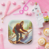 Bigfoot installeren zonnepanelen papieren bordje (Feest)