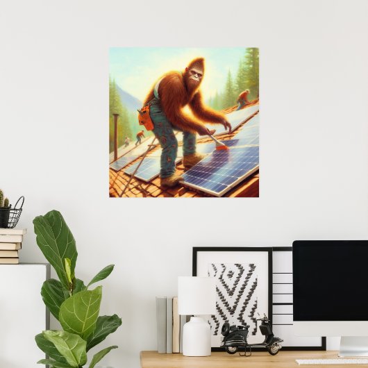 Bigfoot installeren zonnepanelen poster (Thuiskantoor)