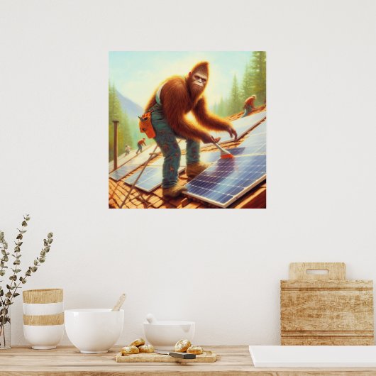 Bigfoot installeren zonnepanelen poster (Keuken)