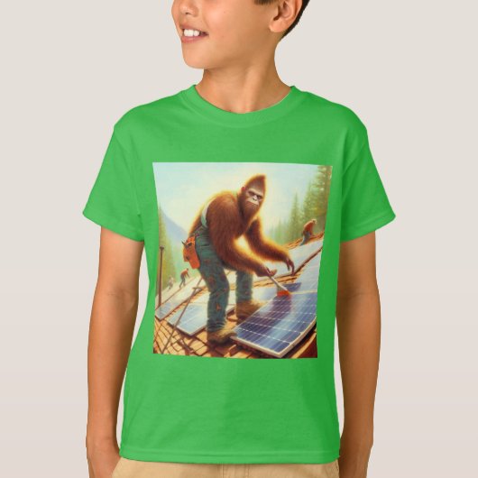 Bigfoot installeren zonnepanelen t-shirt (Voorkant)