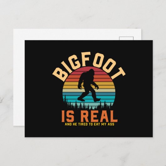 Bigfoot is echt | Bigfoot Retrodesign Briefkaart (Voorkant / Achterkant)