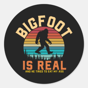 Bigfoot is echt Bigfoot Retrodesign Ronde Sticker