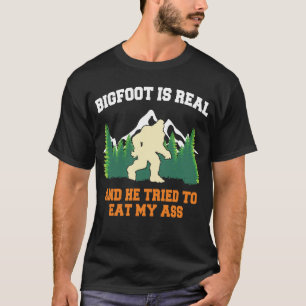 Bigfoot Is Echt Hij Probeerde Grappige Sasquatch T T-shirt
