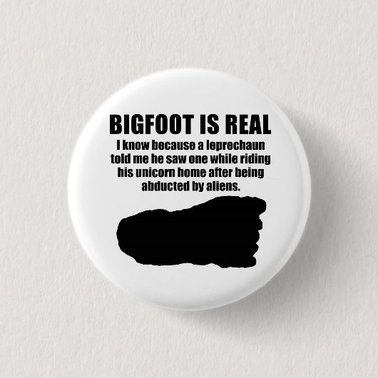 Bigfoot is echt ronde button 3,2 cm (Voorkant)